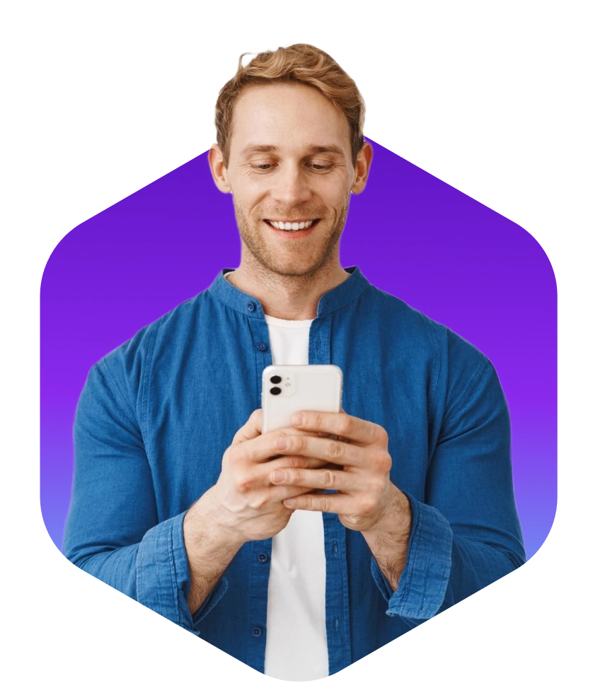 man using phone